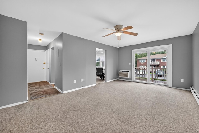 86 Demarest Ave Unit 1, West Nyack, NY 10994 - carpeted spare room featuring ceiling fan and a wall mounted air conditioner