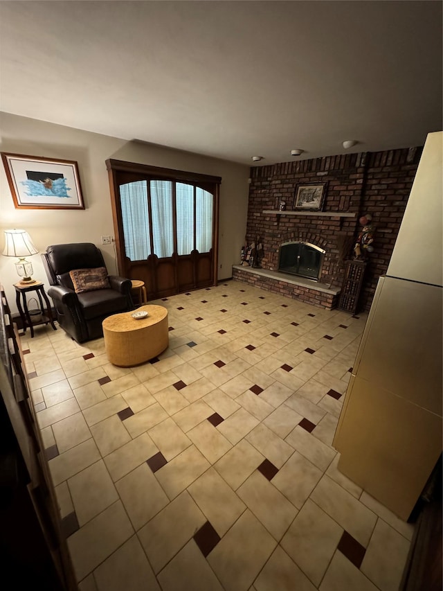 28 Jansen St, Staten Island, NY 10312 - living room with a brick fireplace