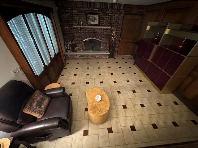 28 Jansen St, Staten Island, NY 10312 - living room with a brick fireplace and light flooring
