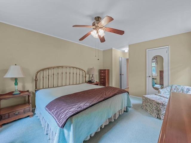 811 Palmer Rd Unit 2A, Bronxville, NY 10708 - bedroom featuring carpet flooring, ceiling fan, and crown molding