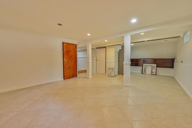 202 Roosevelt Ave, Valley Stream, NY 11581 - spare room with recessed lighting and light tile patterned flooring