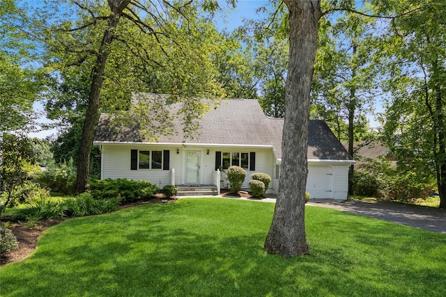 509 Hudson View Rd, Nyack, NY 10960 - view of front of house featuring asphalt driveway, a front yard, and a shingled roof