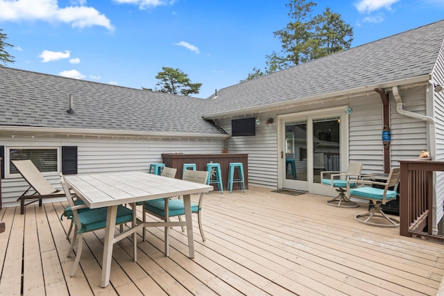 10 Elm Ave, Smithtown, NY 11787 - wooden deck featuring outdoor dining area