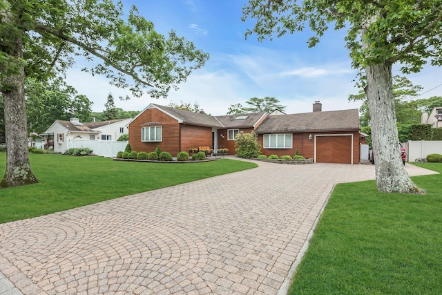 102 Bayview Ave, East Islip, NY 11730 - single story home featuring an attached garage, driveway, and a chimney