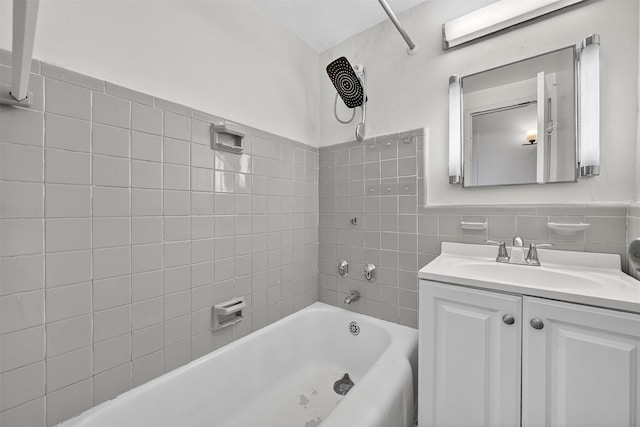 6 Fordham Hill Oval Unit 14B, Bronx, NY 10468 - full bathroom with vanity, tile walls, and tub / shower combination