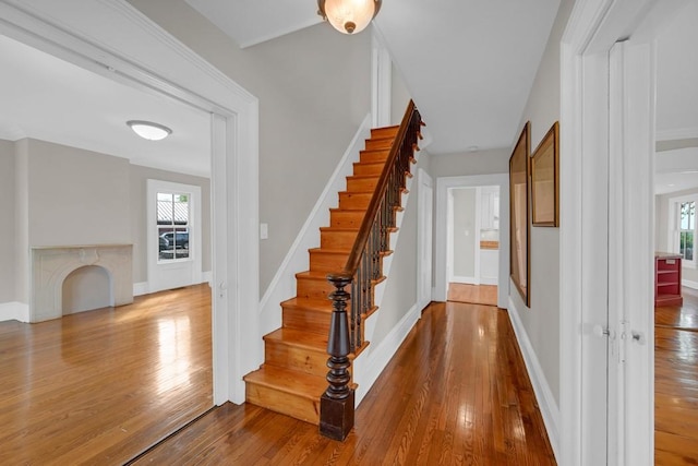 247 Sarah Wells Trl, Campbell Hall, NY 10916 - staircase featuring hardwood / wood-style flooring
