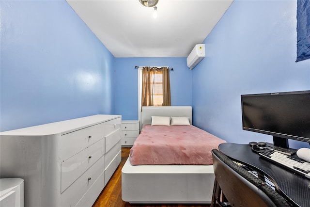 2801 Gunther Ave, Bronx, NY 10469 - bedroom featuring dark wood finished floors and a wall mounted AC