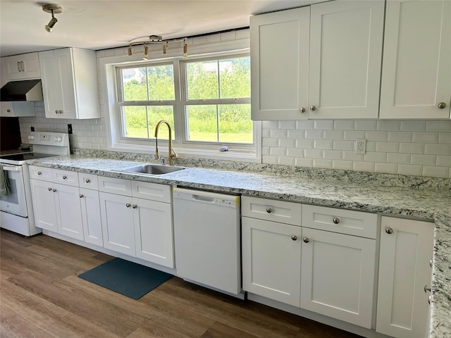 16 Rte 292 Unit 14, Patterson, NY 12563 - kitchen featuring white appliances, ventilation hood, and white cabinets