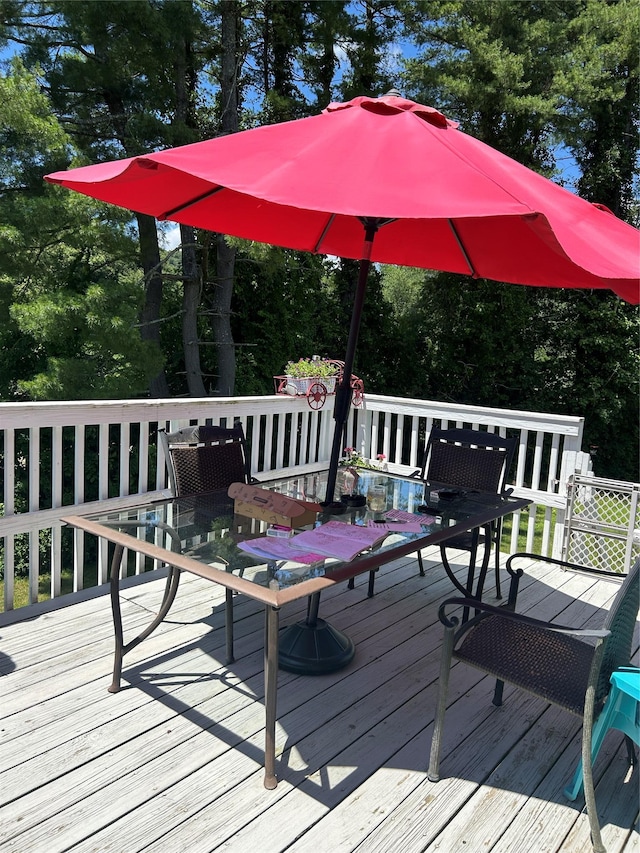 16 Rte 292 Unit 14, Patterson, NY 12563 - deck featuring outdoor dining space and view of wooded area