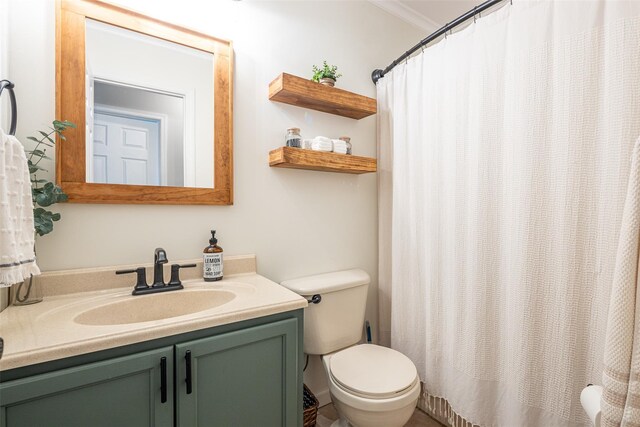6 Danamarie Ln, East Patchogue, NY 11772 - full bath with vanity, a shower with shower curtain, and crown molding