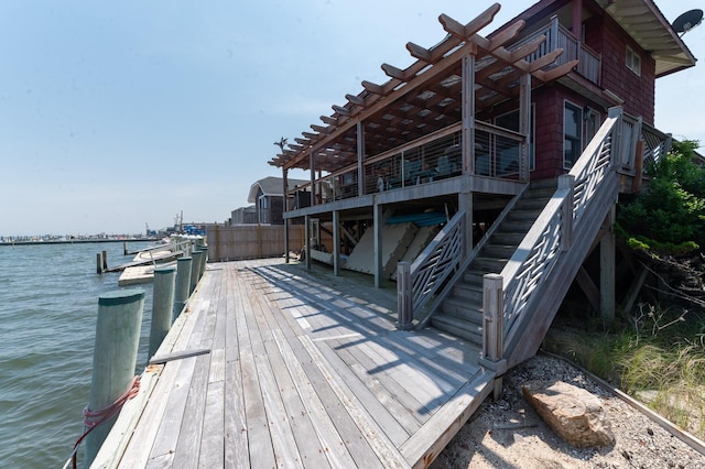 165 Bay Walk, Ocean Beach, NY 11770 - dock area featuring a pergola and a deck with water view