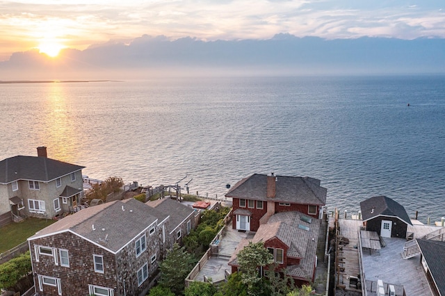 165 Bay Walk, Ocean Beach, NY 11770 - aerial view at dusk of a water view and a residential view