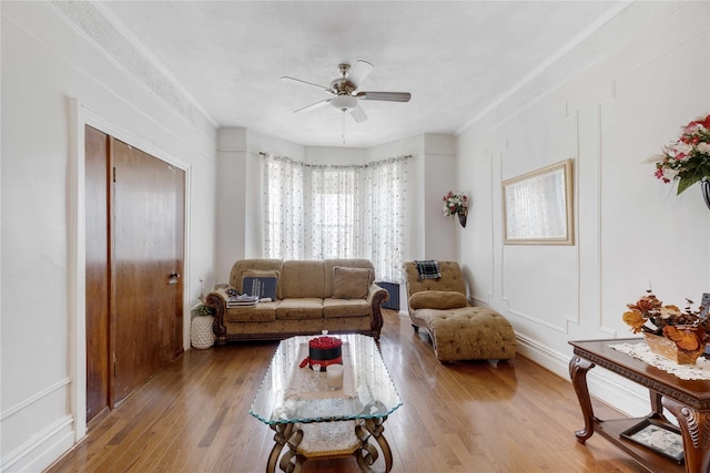 1478 Union St, Brooklyn, NY 11213 - living area with ceiling fan and wood finished floors