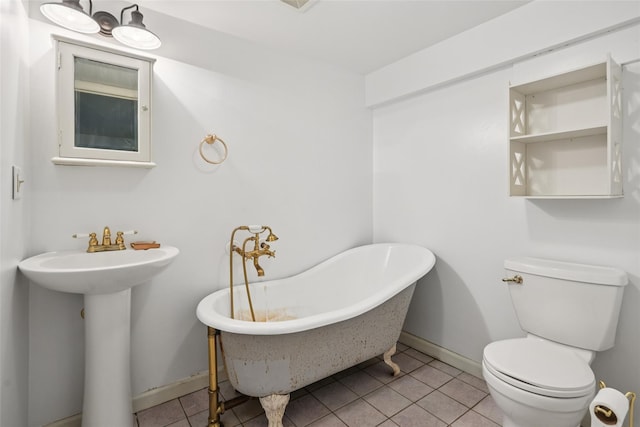 25 Cascade Lake Rd, Warwick, NY 10990 - bathroom with tile patterned flooring and a freestanding bath