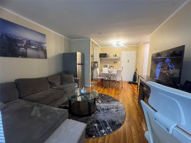76-26 113th St Unit 2D, Forest Hills, NY 11375 - living area featuring ornamental molding and wood finished floors