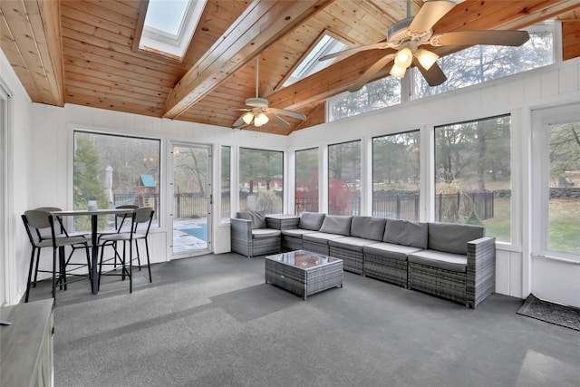 127 Continental Rd, Cornwall, NY 12518 - sunroom with a skylight and carpet flooring