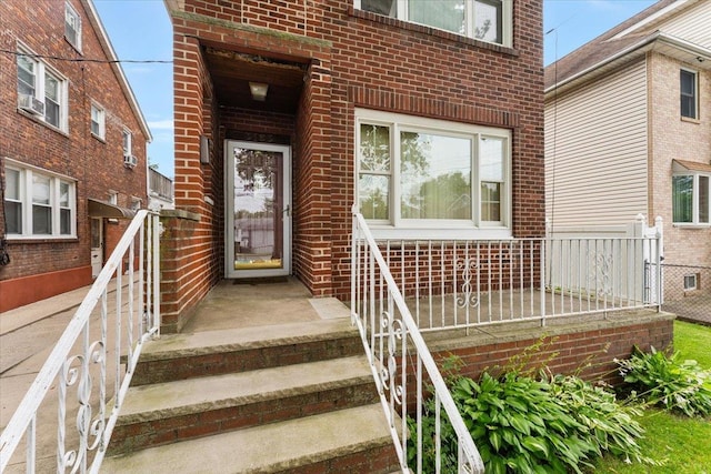 3183 Waterbury Ave, Bronx, NY 10465 - doorway to property featuring brick siding