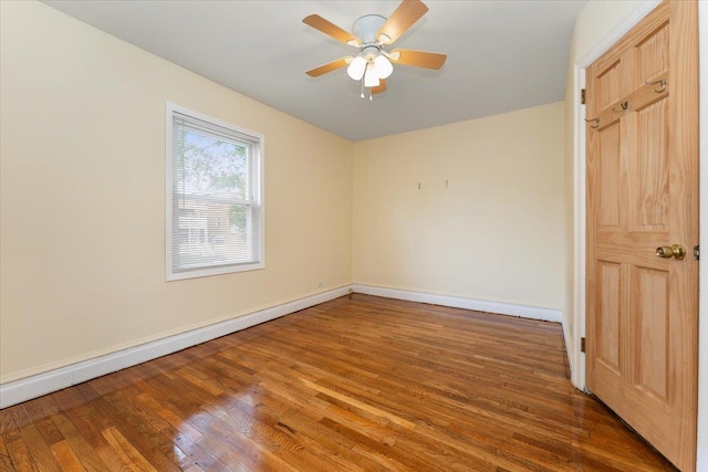 3183 Waterbury Ave, Bronx, NY 10465 - empty room featuring wood finished floors and ceiling fan