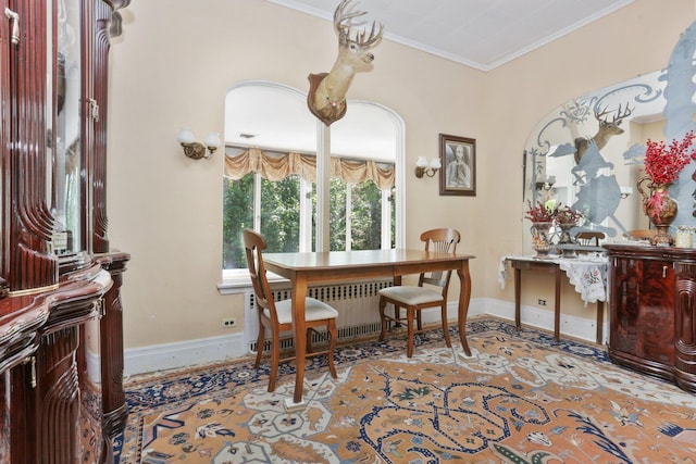 42 N Healy Ave, Hartsdale, NY 10530 - dining area with ornamental molding and radiator