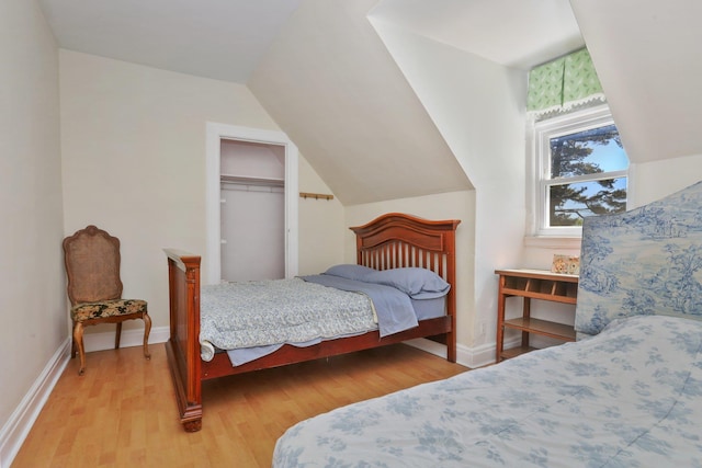 42 N Healy Ave, Hartsdale, NY 10530 - bedroom featuring light wood finished floors, vaulted ceiling, and a closet