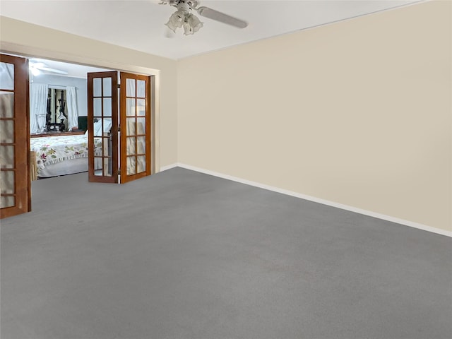 19-23 23rd Rd, Astoria, NY 11105 - carpeted empty room featuring ceiling fan and french doors