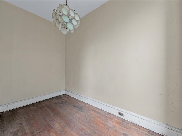 1269 Bergen St Hse, Unit Hse, Brooklyn, NY 11213 - spare room with dark wood-type flooring and a chandelier