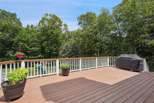 64 Lambert Rdg, Cross River, NY 10518 - wooden deck with grilling area