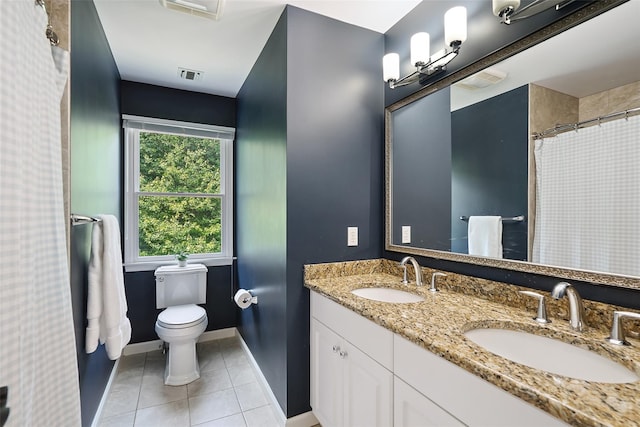 64 Lambert Rdg, Cross River, NY 10518 - bathroom featuring tile patterned flooring, double vanity, and curtained shower