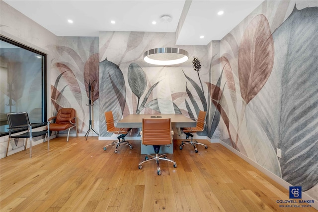 2222 Ocean Ave Ph-B, Ph-B Brooklyn, NY 11229 - office space with wood-type flooring, recessed lighting, and wallpapered walls
