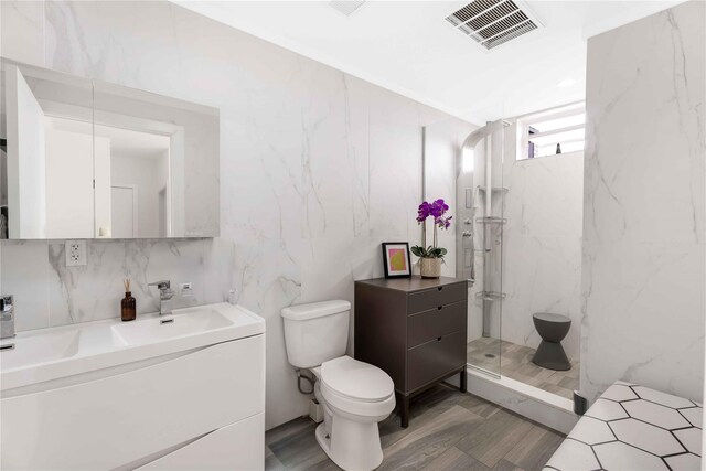 2222 Ocean Ave Ph-B, Ph-B Brooklyn, NY 11229 - full bath with vanity, a marble finish shower, and wood finished floors