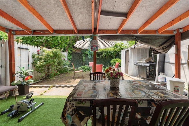 710 E 213th St, Bronx, NY 10467 - fenced backyard with outdoor dining area and a patio area