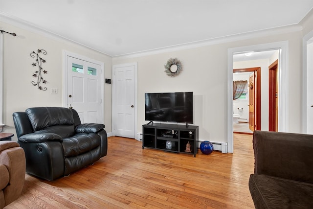 5776 Albany Post Rd, Cortlandt Manor, NY 10567 - living room with light wood-style flooring, crown molding, and plenty of natural light