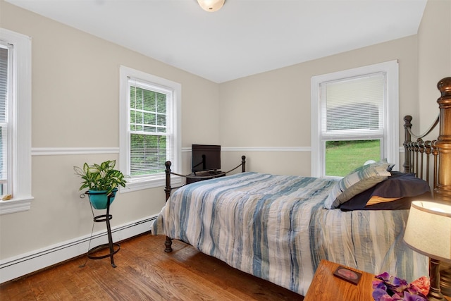 5776 Albany Post Rd, Cortlandt Manor, NY 10567 - bedroom with a baseboard radiator and wood finished floors