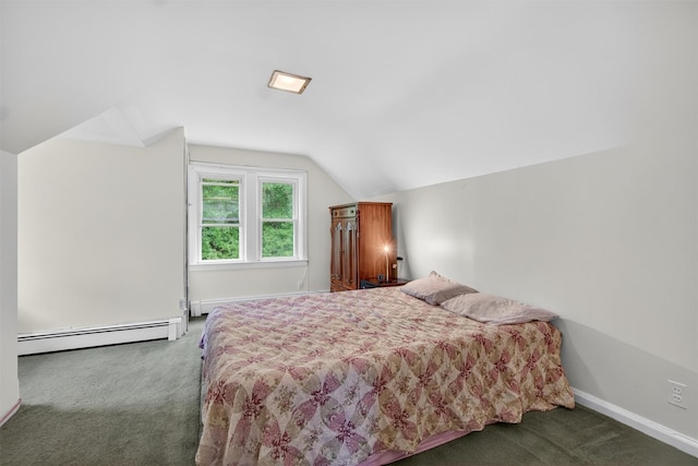 5776 Albany Post Rd, Cortlandt Manor, NY 10567 - carpeted bedroom featuring a baseboard radiator and lofted ceiling