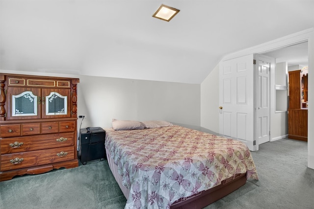 5776 Albany Post Rd, Cortlandt Manor, NY 10567 - carpeted bedroom featuring lofted ceiling and baseboards