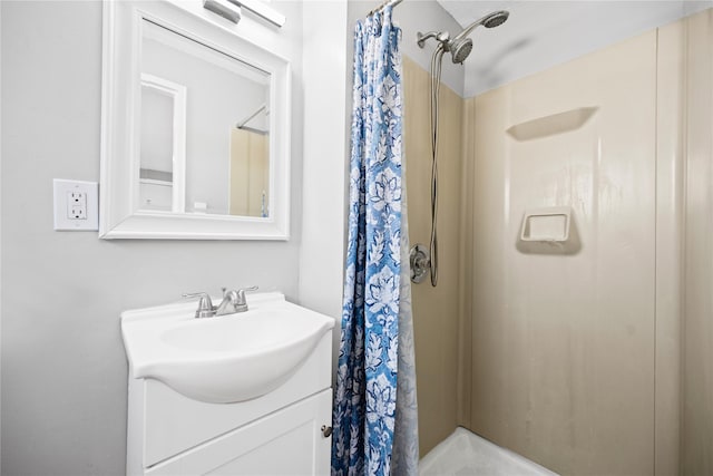 11 Trescott St, Dix Hills, NY 11746 - bathroom featuring a shower with shower curtain and vanity