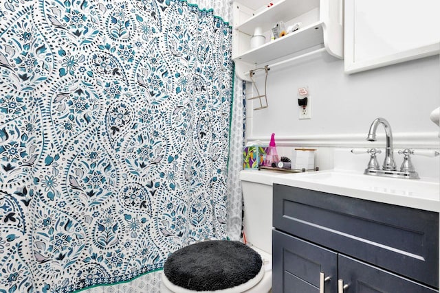 101 Alice St, Port Jefferson, NY 11777 - full bath with vanity and a shower with shower curtain