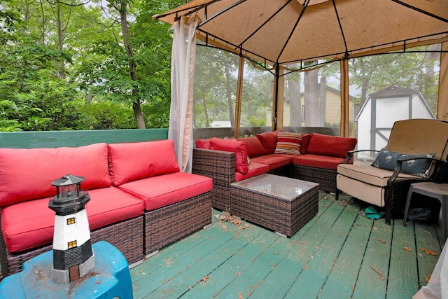 101 Alice St, Port Jefferson, NY 11777 - deck featuring an outdoor living space and a gazebo