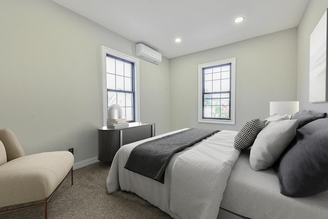 108 Bismark Ave, Valley Stream, NY 11581 - carpeted bedroom with an AC wall unit and recessed lighting
