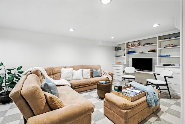 65 Shepherds Dr, Scarsdale, NY 10583 - living room featuring recessed lighting and light flooring
