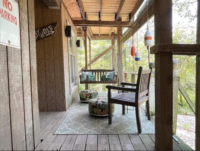 457 Fire Island Blvd, Fire Island Pines, NY 11782 - sunroom with plenty of natural light and beam ceiling