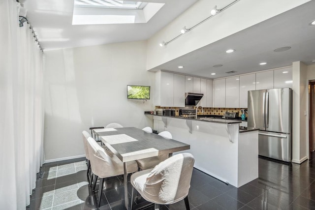 43 Hunt Dr, Jericho, NY 11753 - dining area with granite floors and a skylight