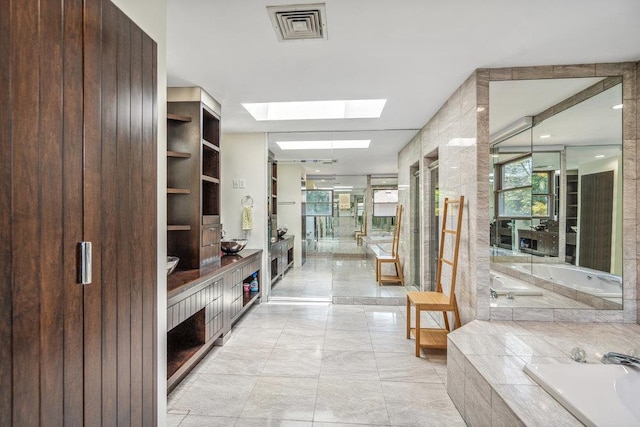 43 Hunt Dr, Jericho, NY 11753 - hall featuring a skylight