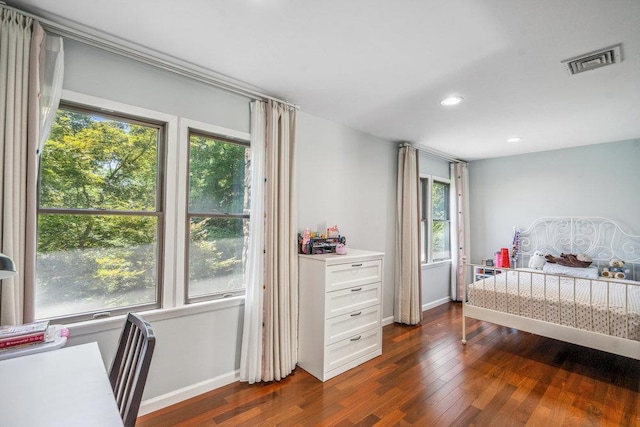 43 Hunt Dr, Jericho, NY 11753 - bedroom featuring multiple windows, dark wood finished floors, and recessed lighting