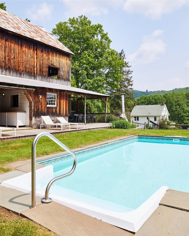 54 Davis Ln, Grahamsville, NY 12740 - swimming pool with a patio area and a yard