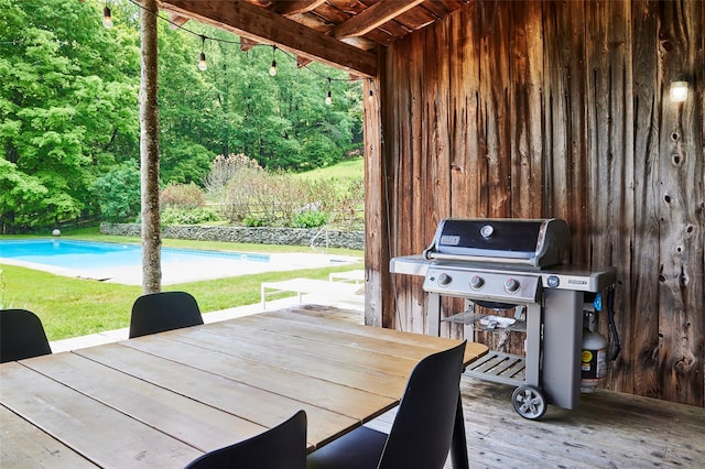 54 Davis Ln, Grahamsville, NY 12740 - view of patio featuring area for grilling and an outdoor pool