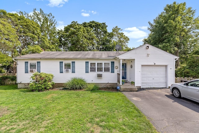 18 Happy Acres Dr, Shirley, NY 11967 - single story home featuring driveway, a garage, and a front yard