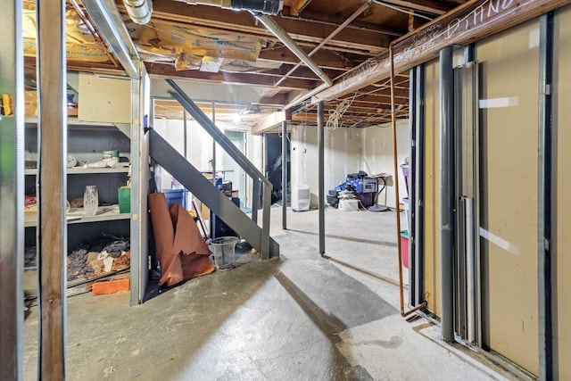 18 Happy Acres Dr, Shirley, NY 11967 - unfinished basement featuring stairs