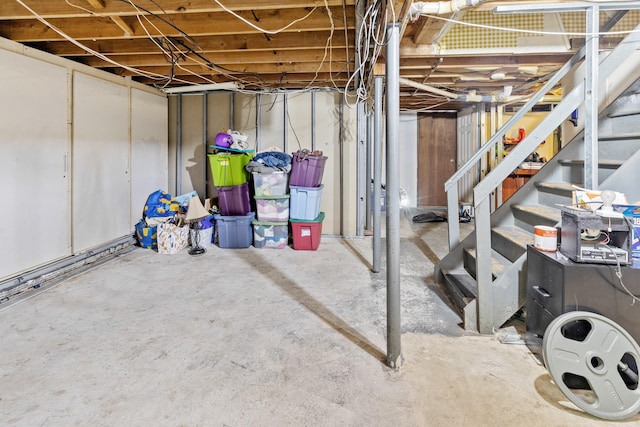 18 Happy Acres Dr, Shirley, NY 11967 - unfinished basement with stairs