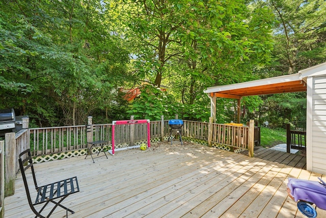 1 Whippoorwill Trl, Monroe, NY 10950 - wooden deck featuring a grill